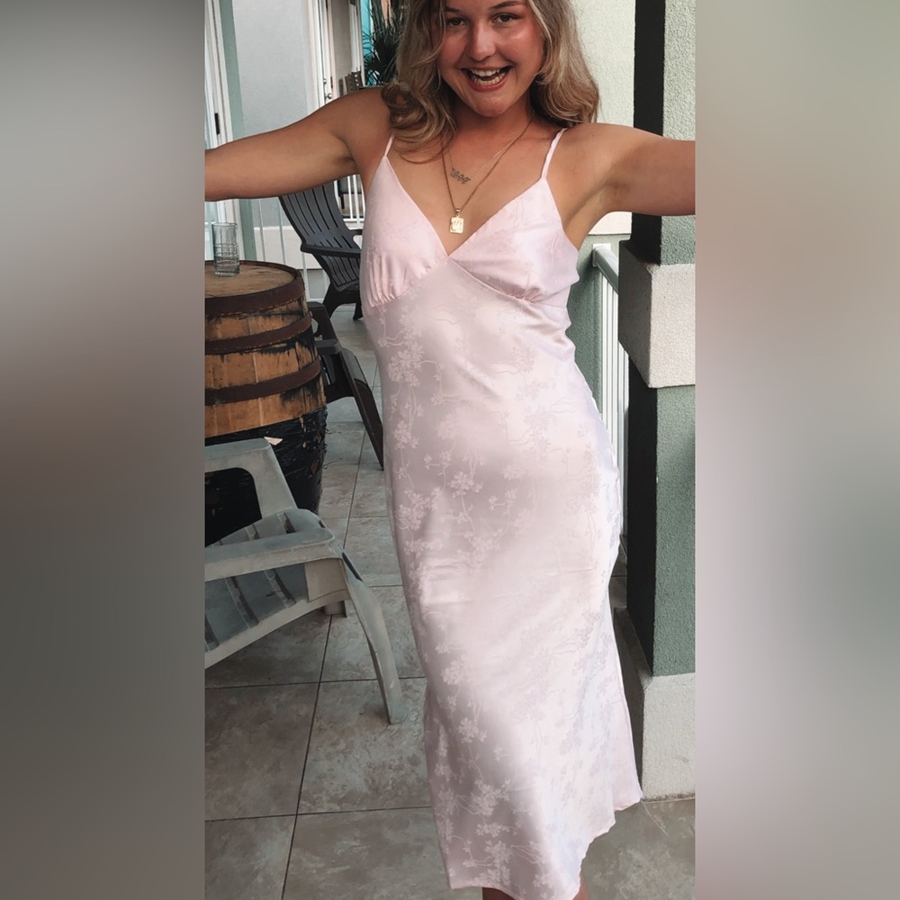 Light pink slip dress